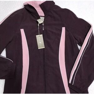 Green Tea Womens Small Purple Full Zip Jacket NEW Lightweight Soft Shell